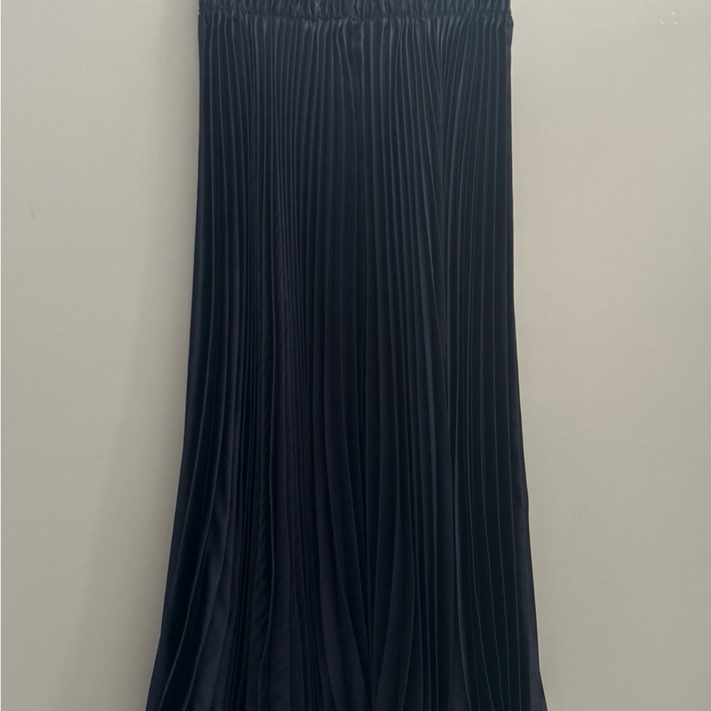 Midnight blue Maxi Pleated A-line Skirt